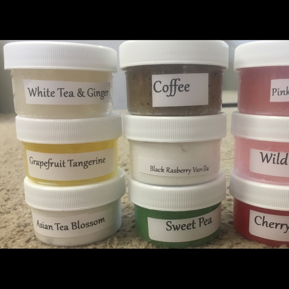 Sugar scrub, lotion and body butter